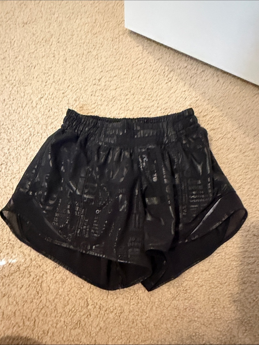 Lululemon black printed shorts